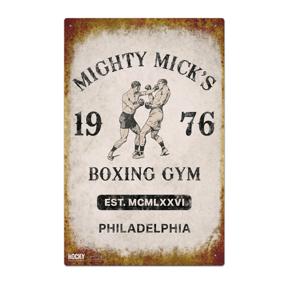 FREEWHEELERS MIGHTY MICK’S BOXING GYM Mighty Mick's Boxing Gym Metal Sheet – Sly Stallone Shop