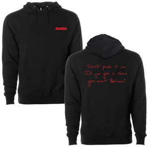 Sylvester Stallone Written Don't Push It Pullover Hoodie