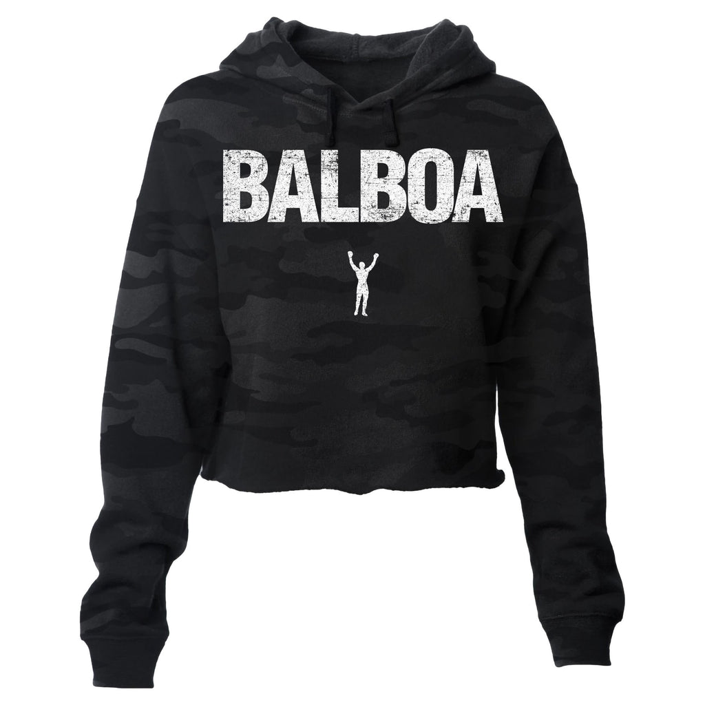 BALBOA Camo Cropped Pullover Hoodie