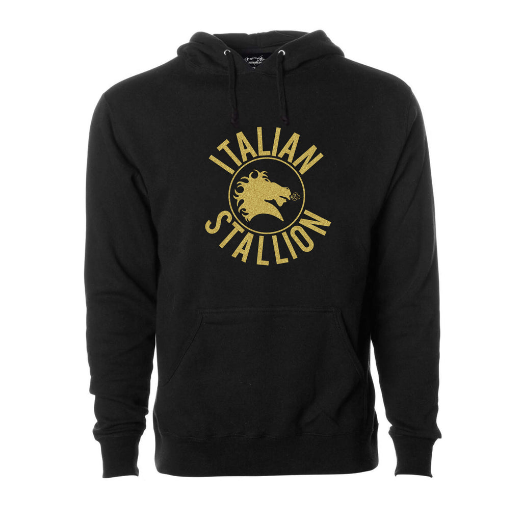 Italian Stallion Metallic Gold Pullover Hoodie