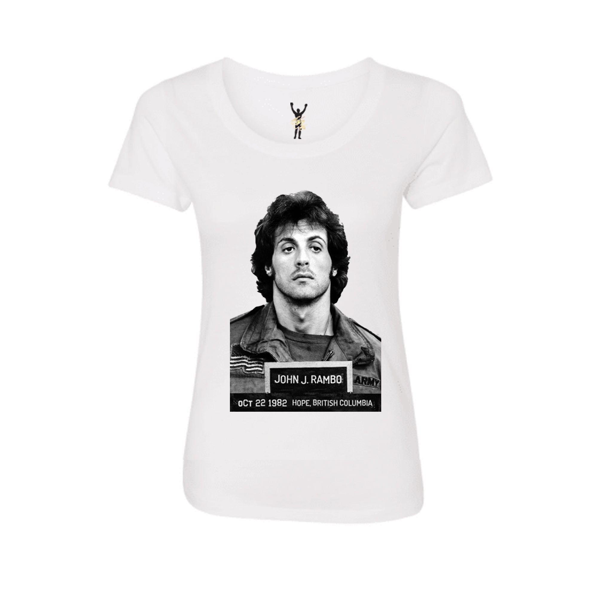 White John Rambo Mugshot Tee