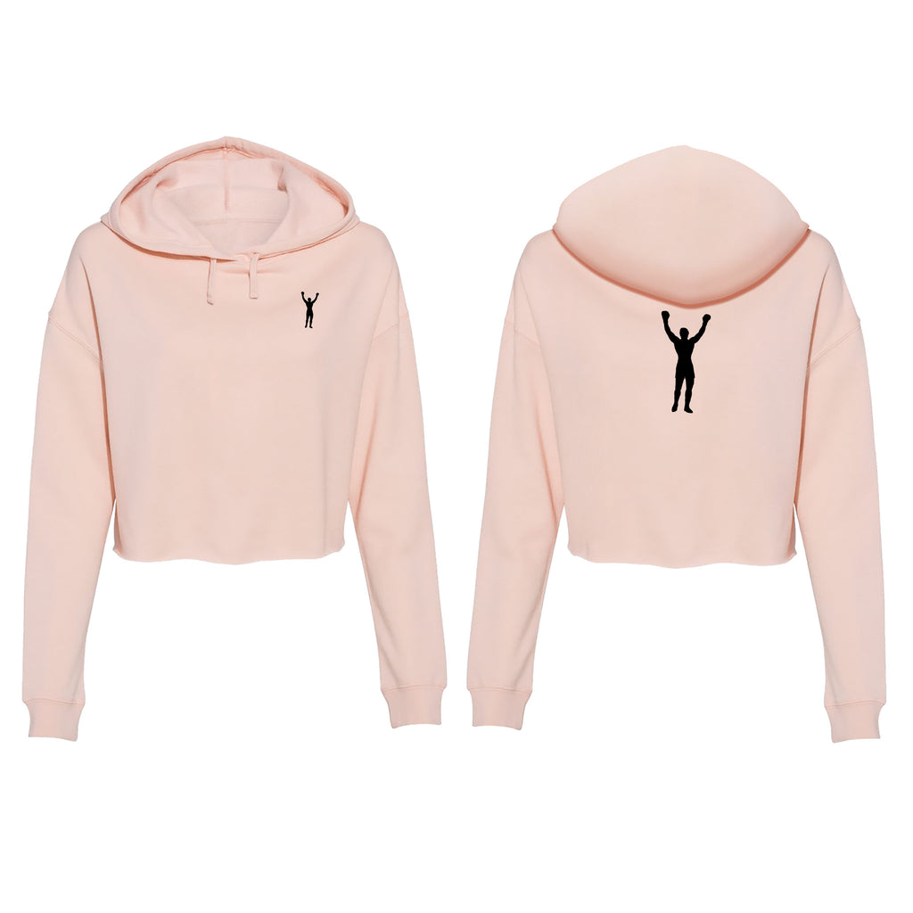 Rocky Statue Pink Cropped Hoodie