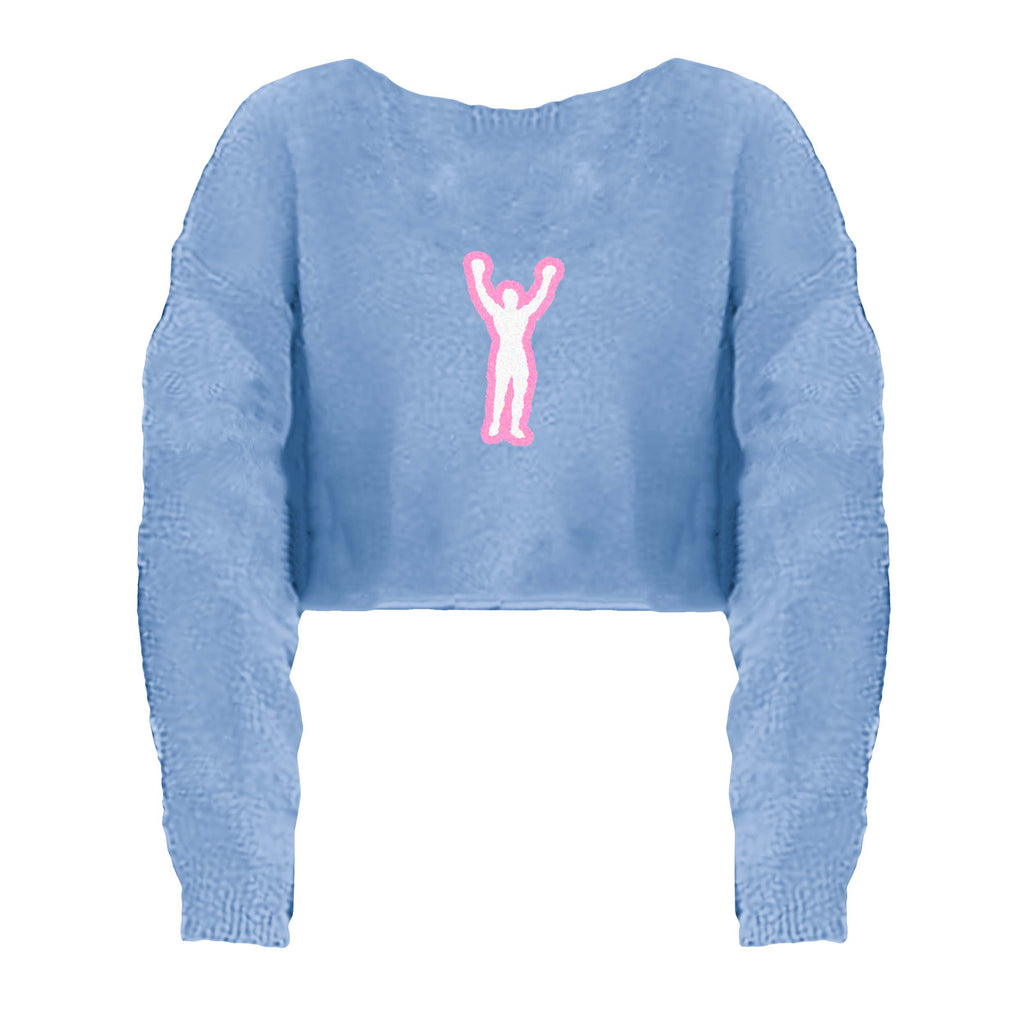 Women Rocky Statue Cropped Sweater