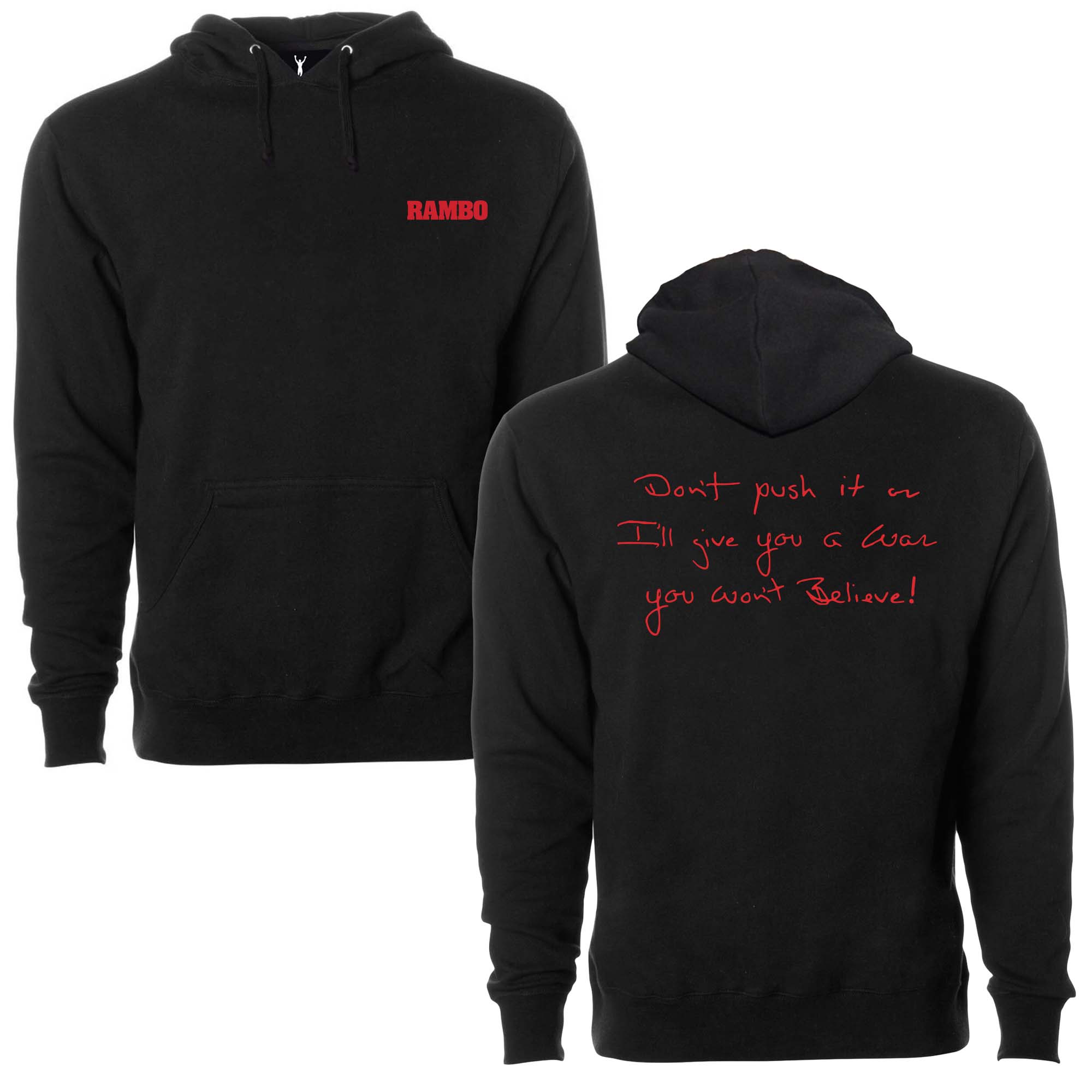 Sylvester Stallone Written Don't Push It Pullover Hoodie
