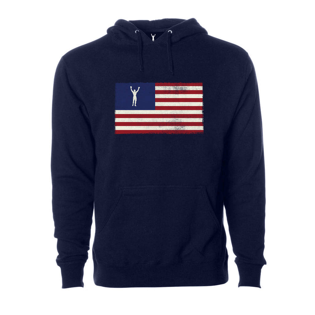 Rocky Statue Flag Pullover Hoodie