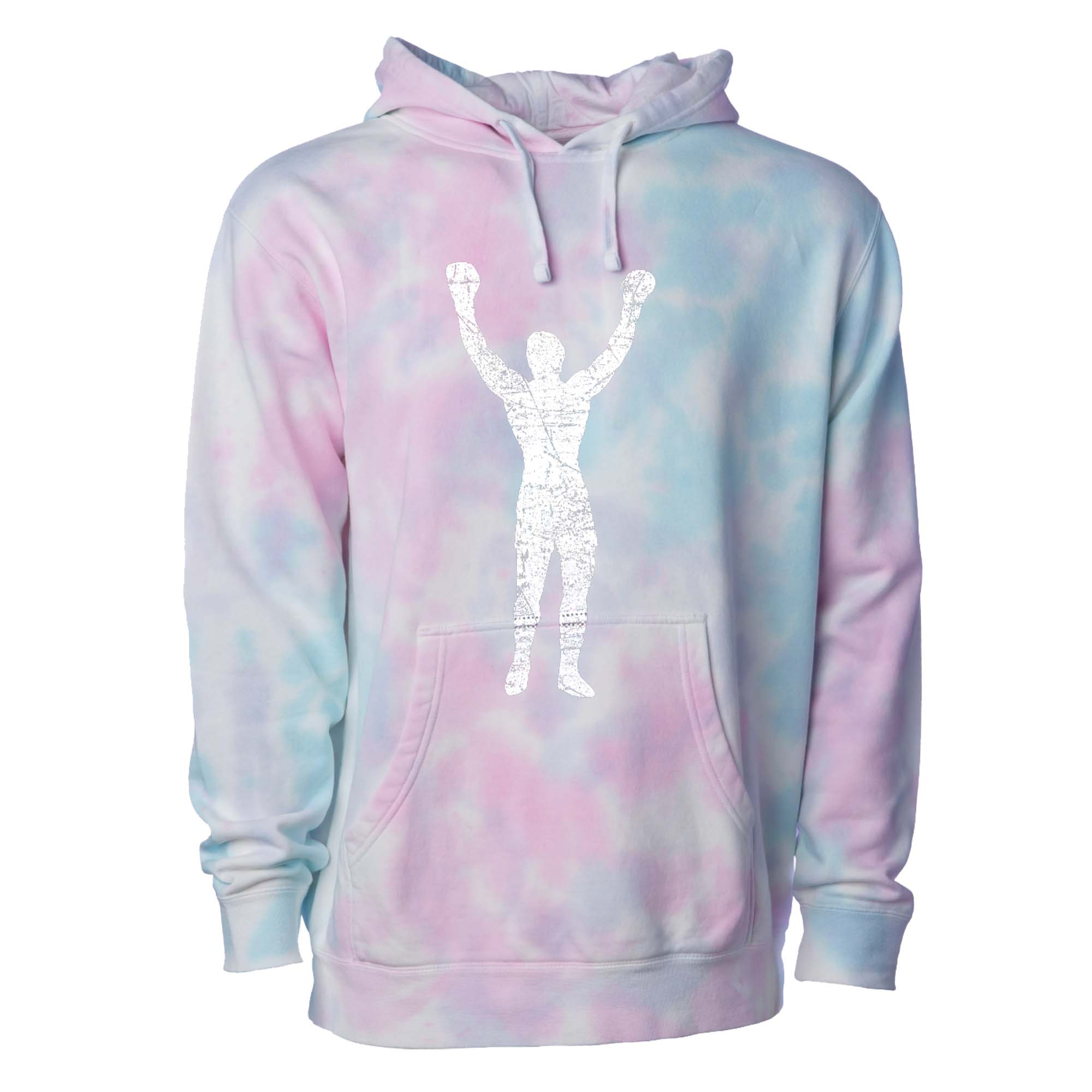Rocky Statue Cotton Candy Grunge Pullover Hoodie