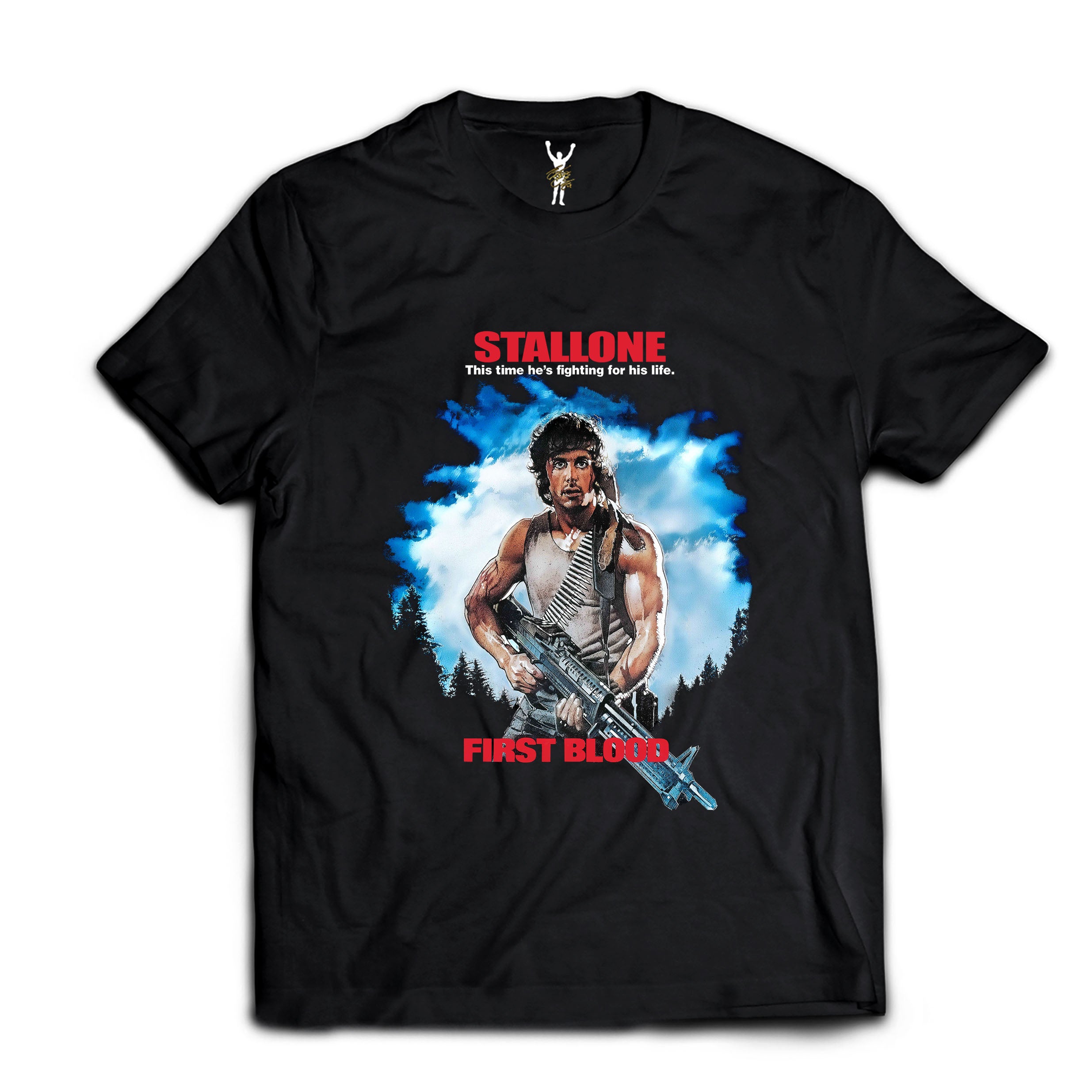 Lydighed Adgang tema First Blood Movie Poster Tee – Sly Stallone Shop