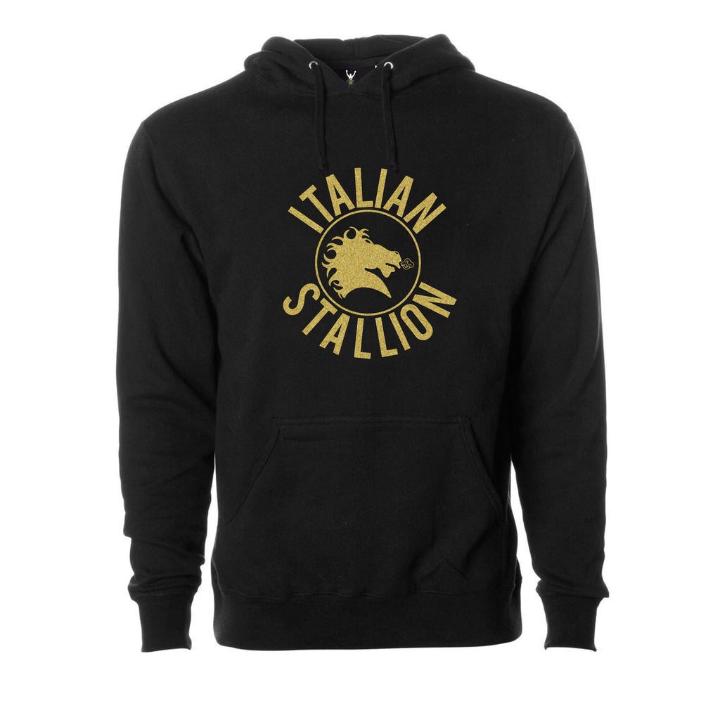 Italian Stallion Metallic Gold Pullover Hoodie