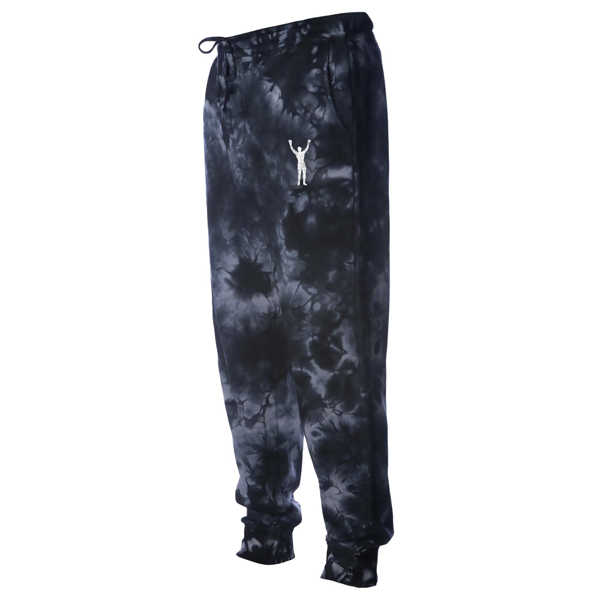 Rocky Statue Grunge Black Tie-Dye Sweatpants – Sly Stallone Shop