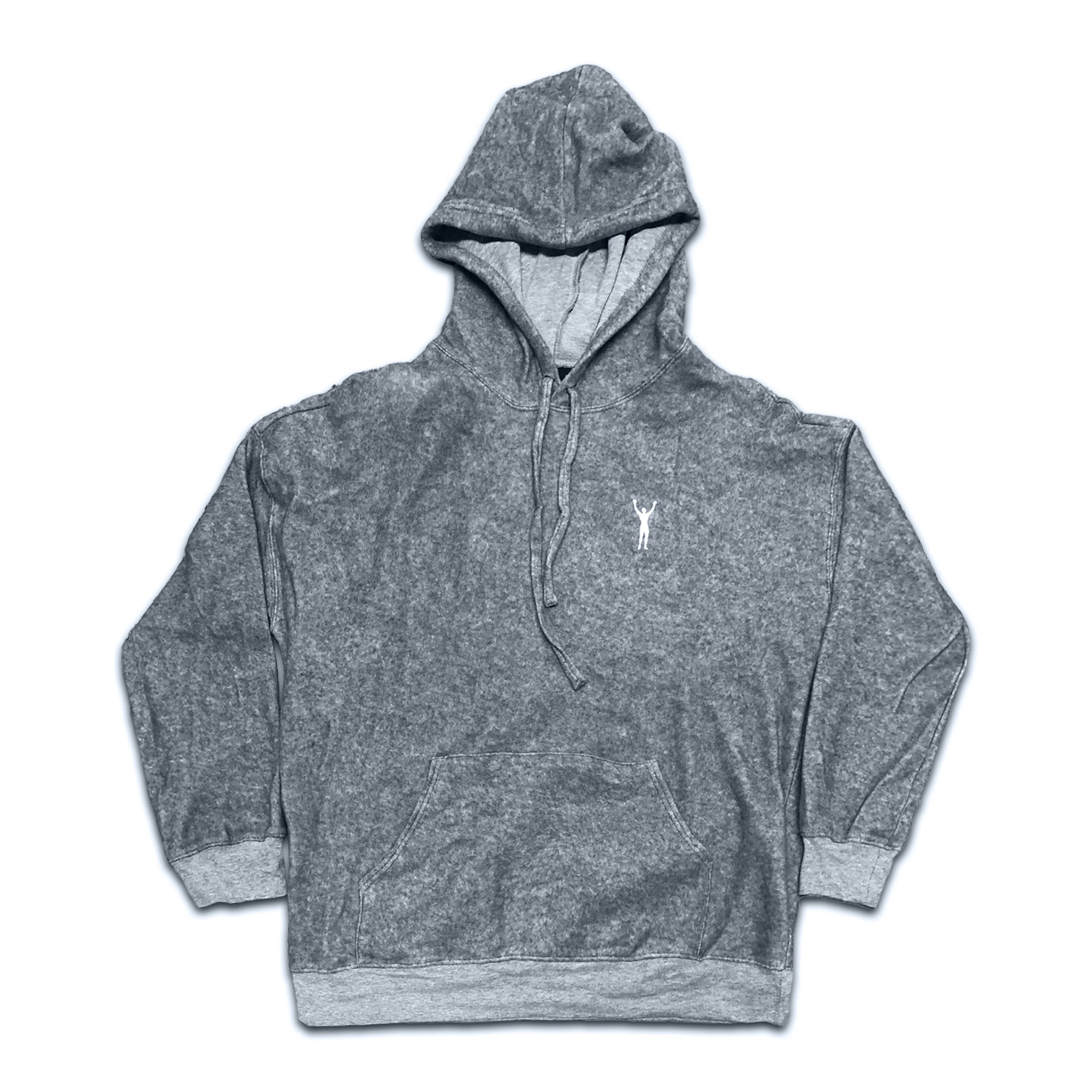 Rocky Statue Sueded Fleece Gray Hoodie