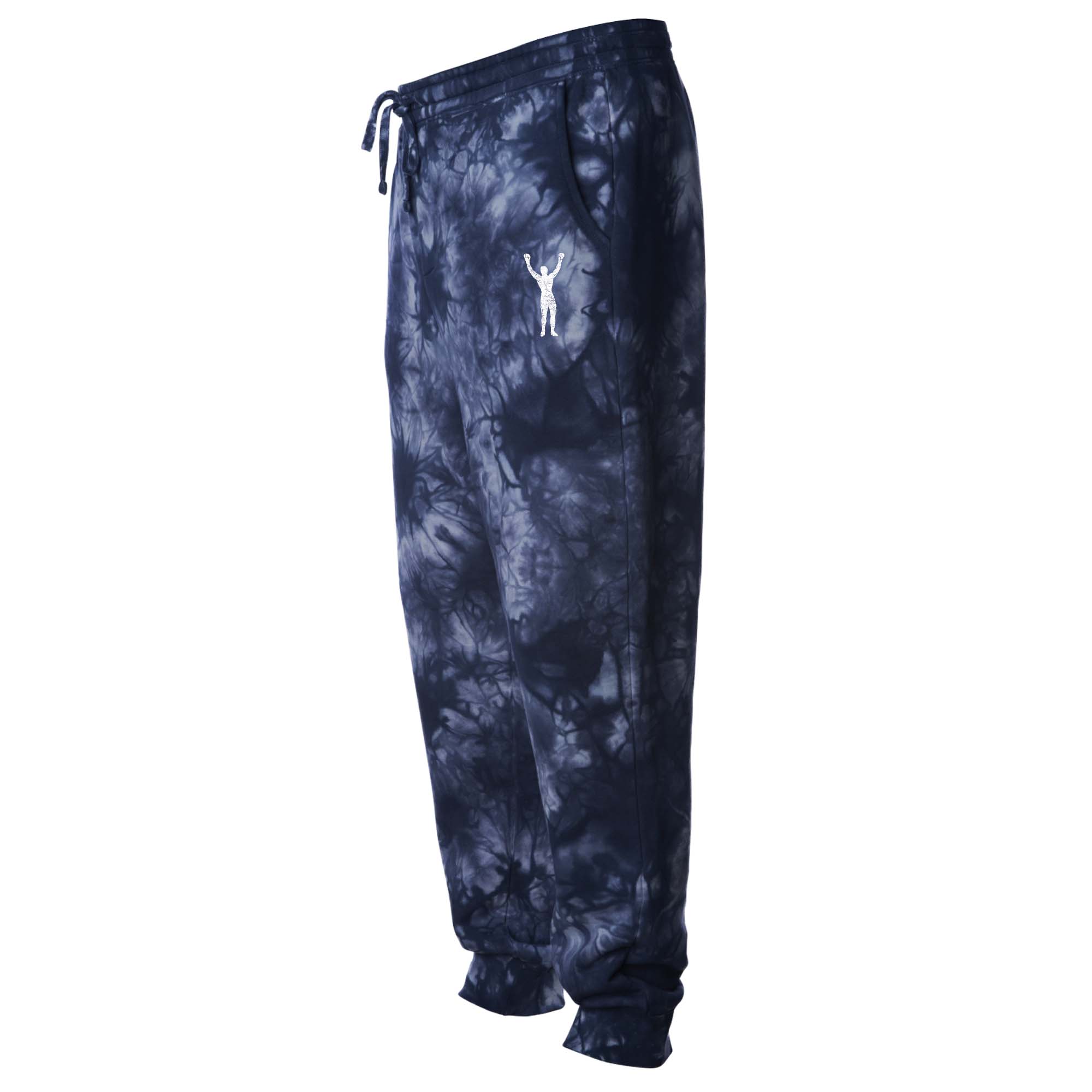 Rocky Statue Grunge Navy Tie Dye Sweatpants